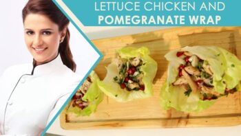 Lettuce Chicken and Pomegranate Wrap