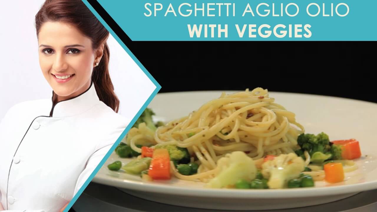 Spaghetti Aglio Olio with Veggies